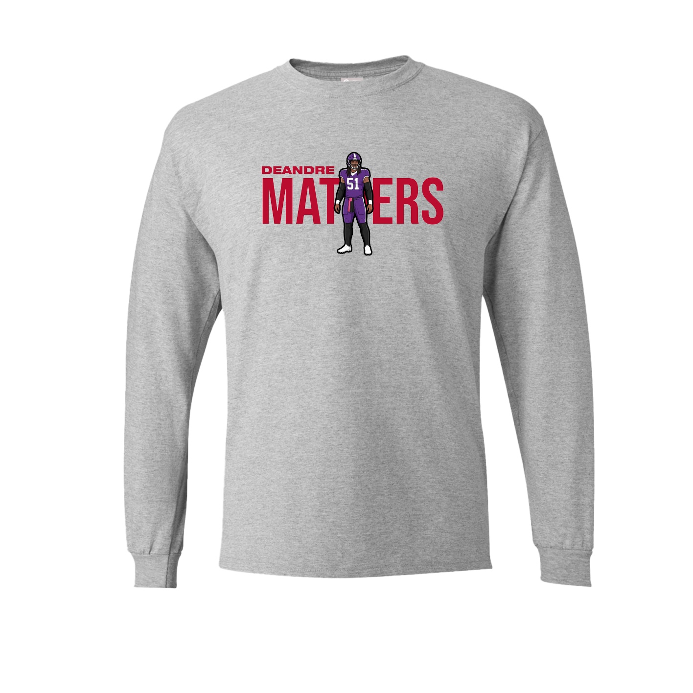 Long Sleeve Tee — Player Name in Grey