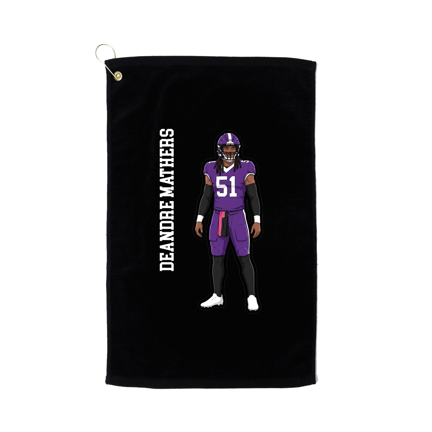 Golf Towel — Name Vertical in Black