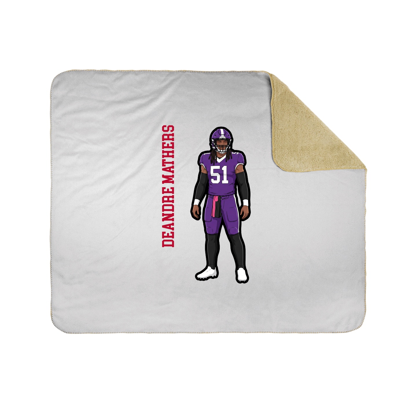 Throw Blanket — Name Vertical in White
