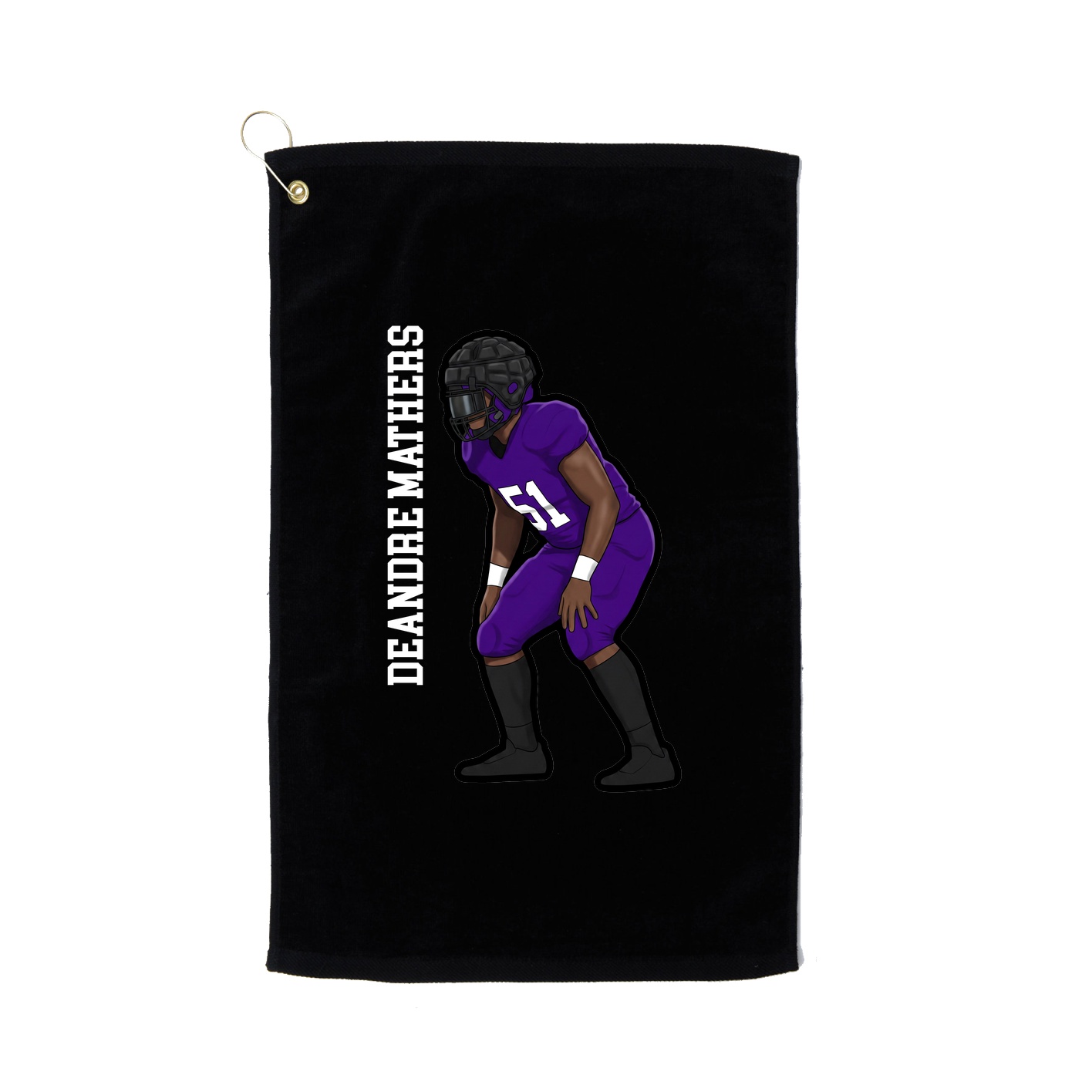 Golf Towel — Name Vertical in Black