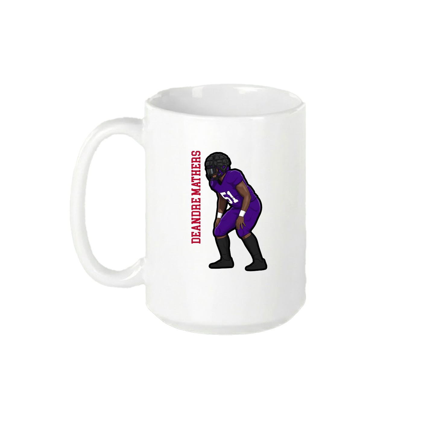 15oz Coffee Mug — Name Vertical in White