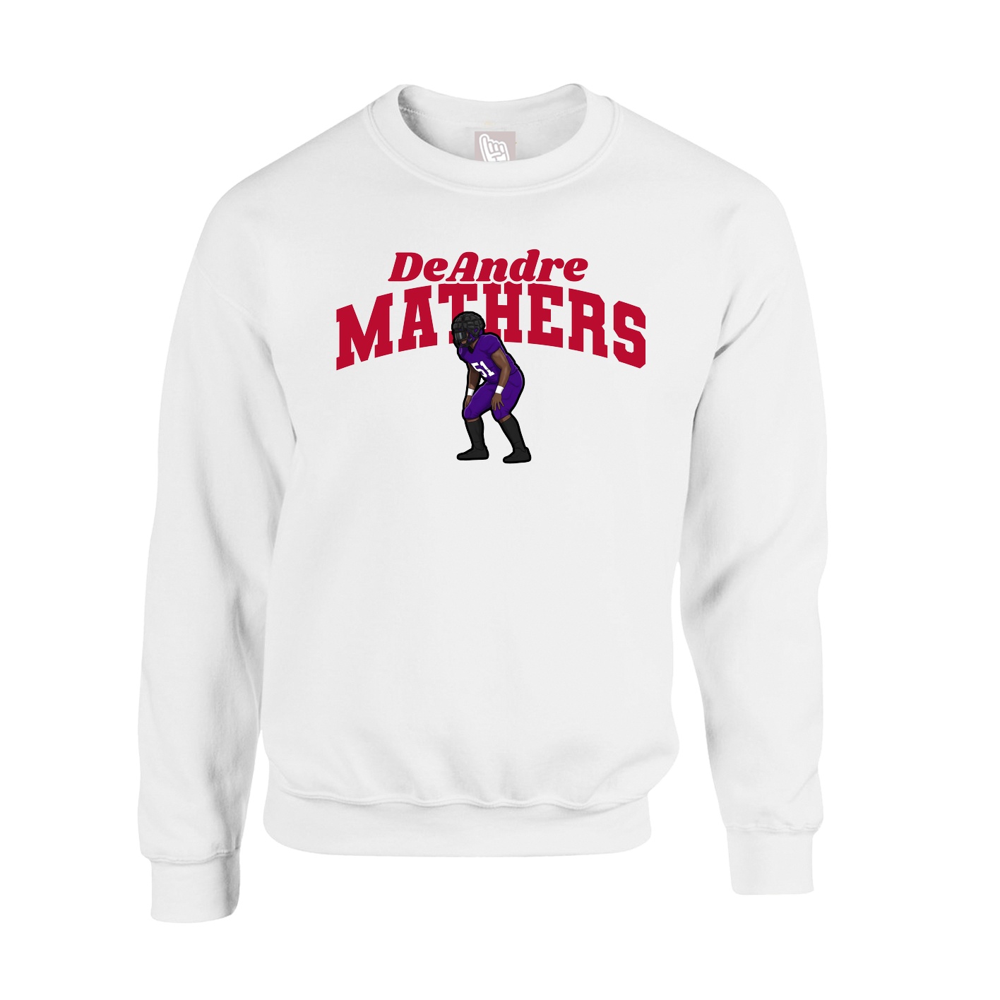 Fleece Crew — Signature Arch in White