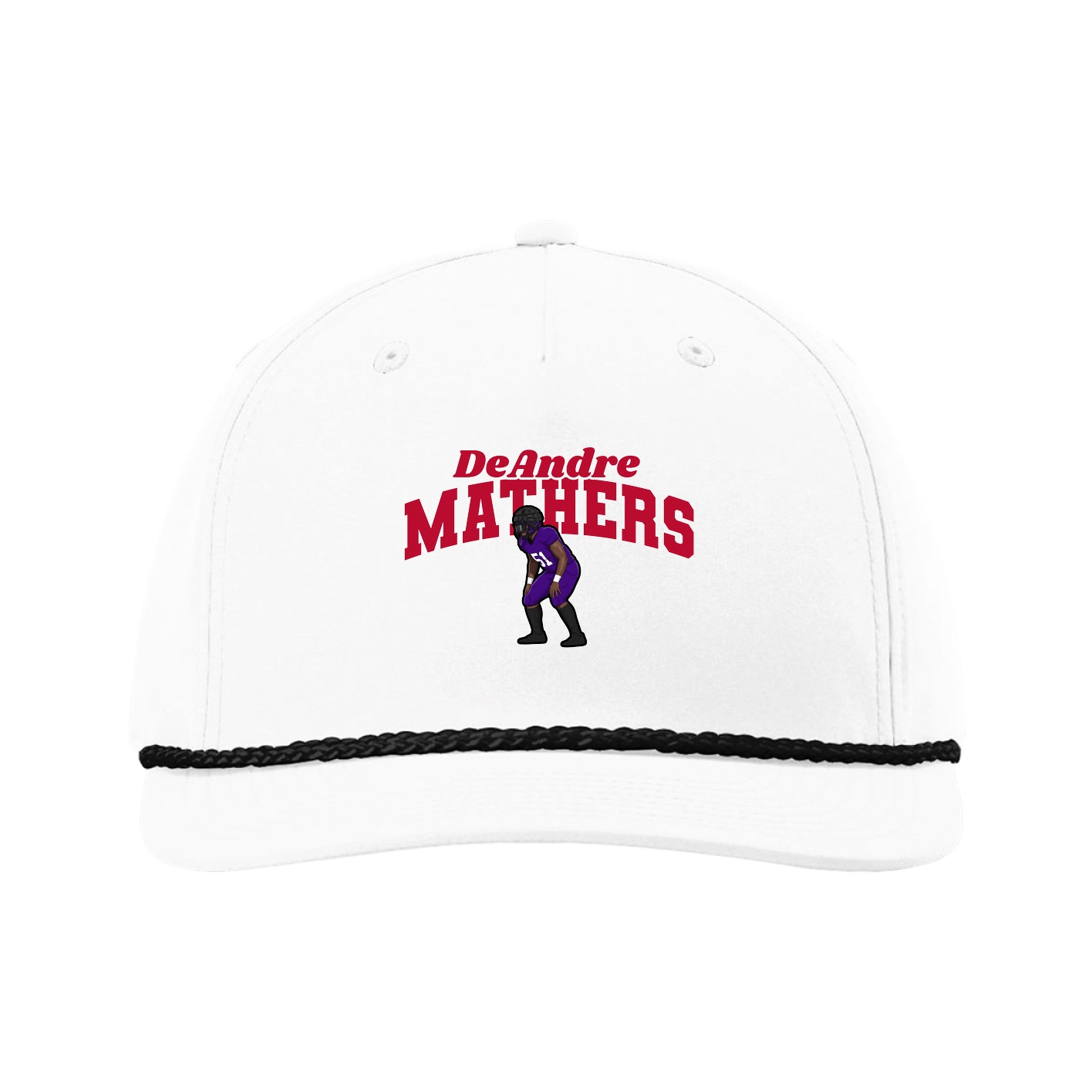 Five-Panel Classic Rope Cap — Signature Arch in White