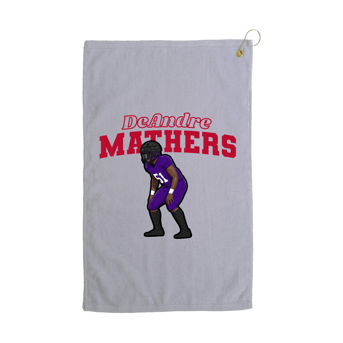 Golf Towel — Name Arch in Grey