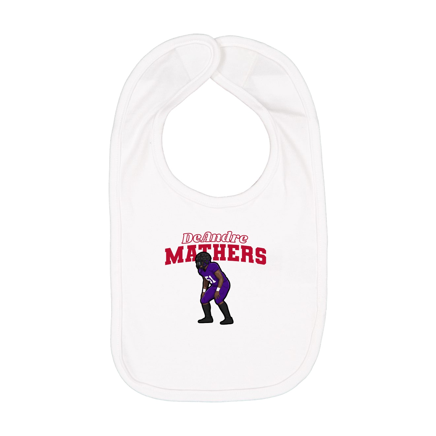 Infant Bib — Name Arch in White