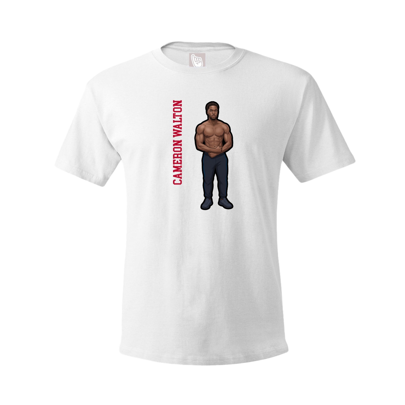 Youth Tee — Name Vertical in White