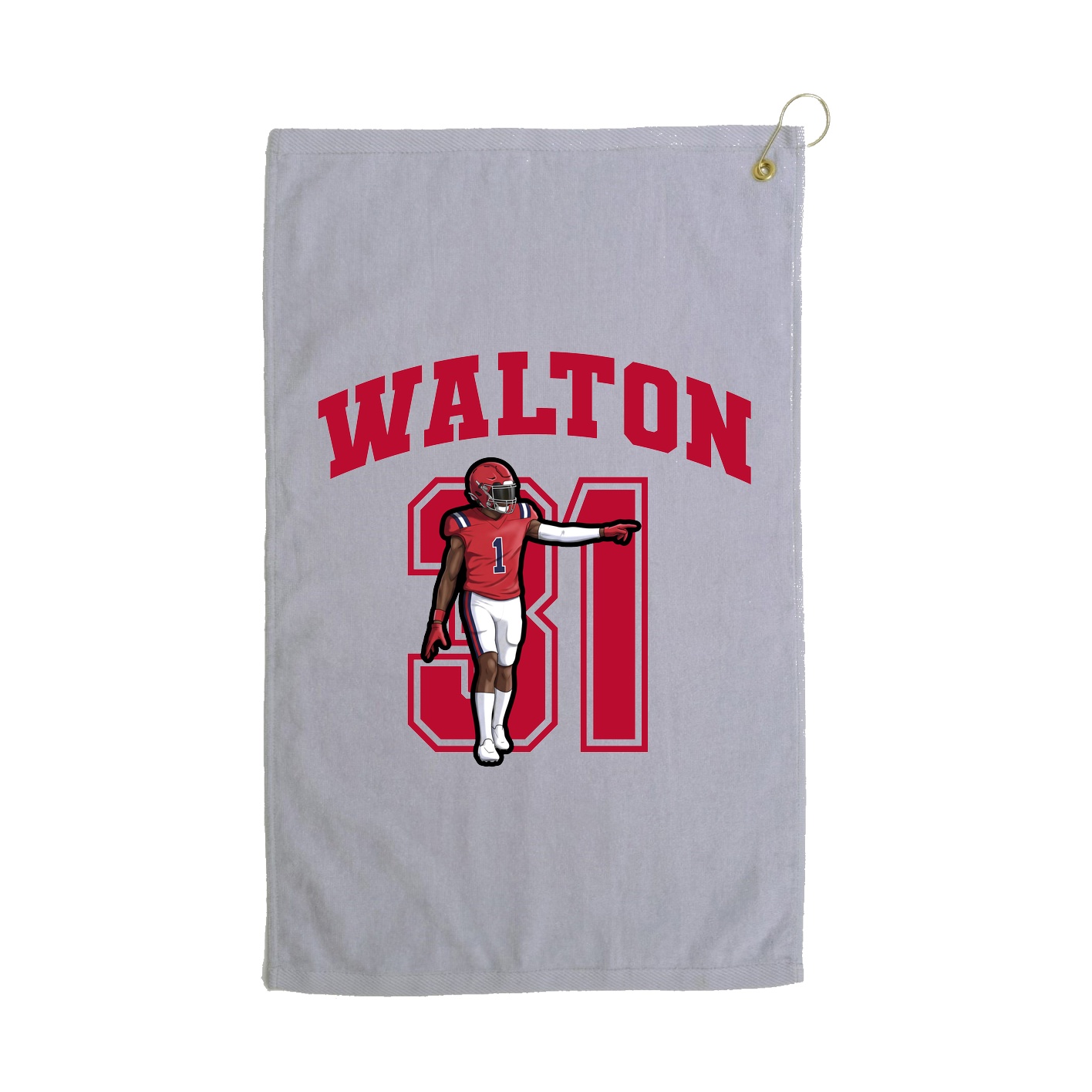 Golf Towel — Number in Grey
