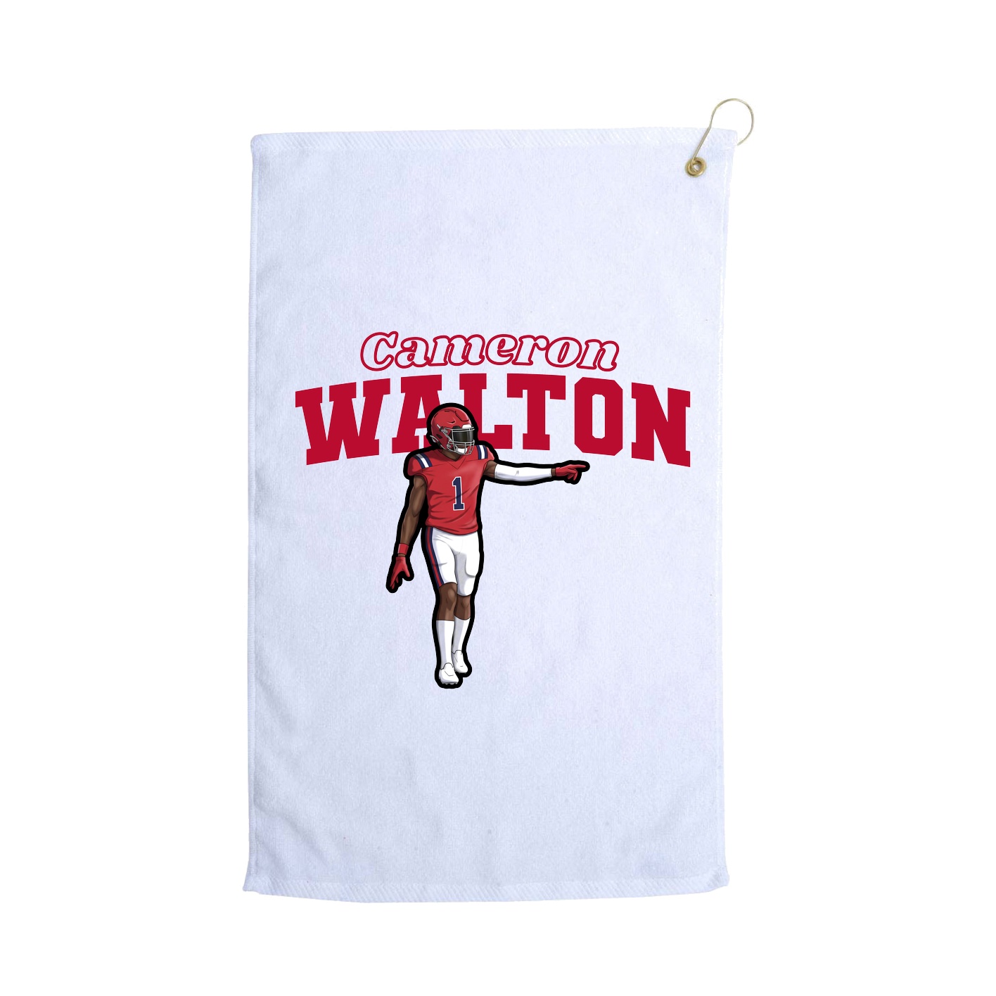 Golf Towel — Name Arch in White