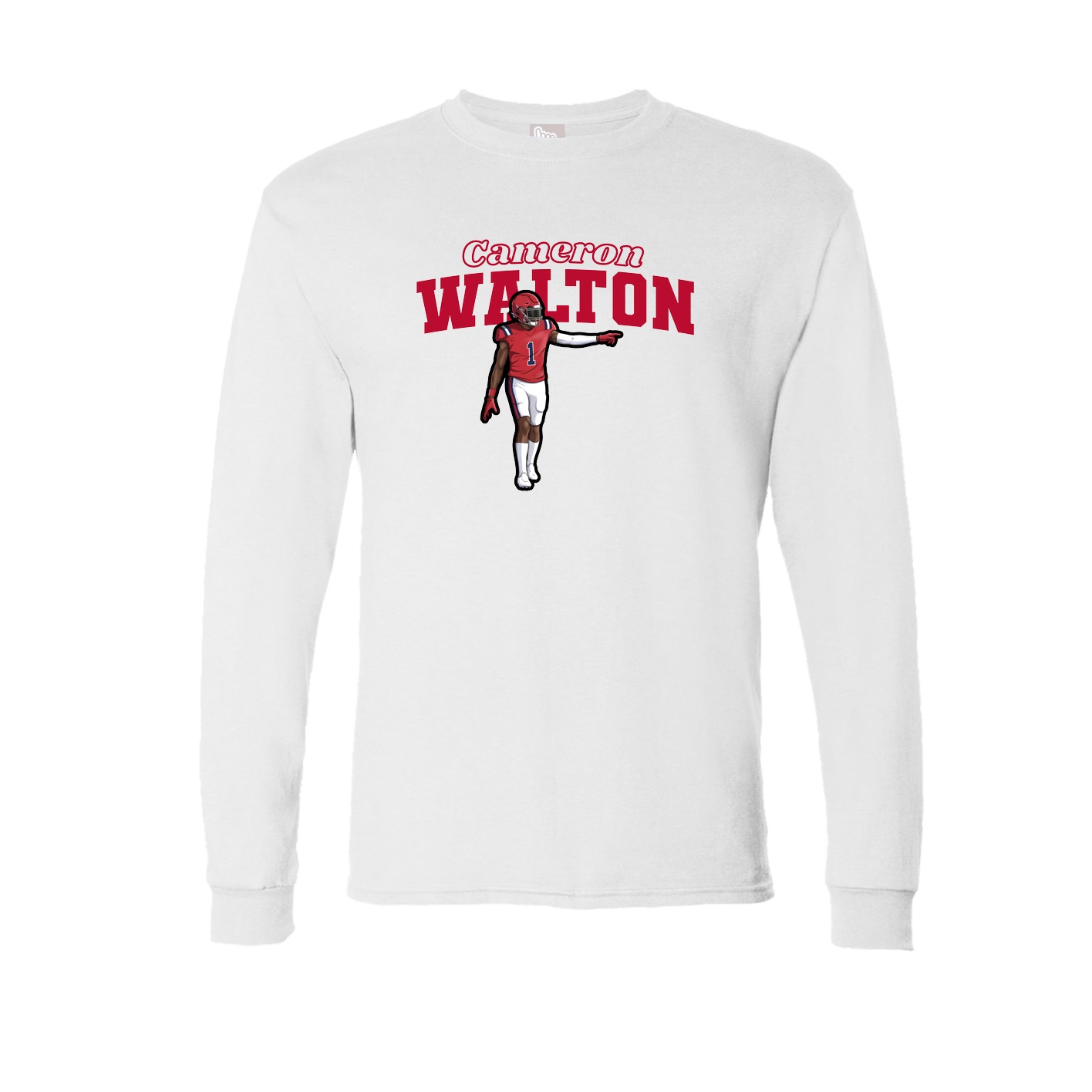 Long Sleeve Tee — Name Arch in White