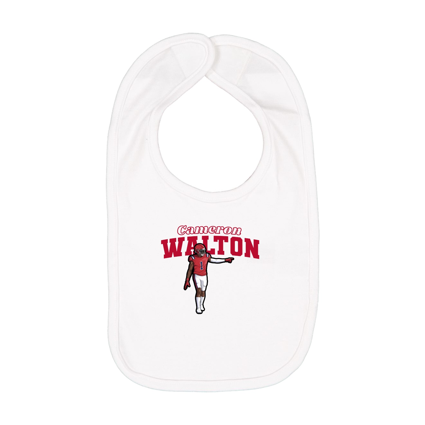 Infant Bib — Name Arch in White