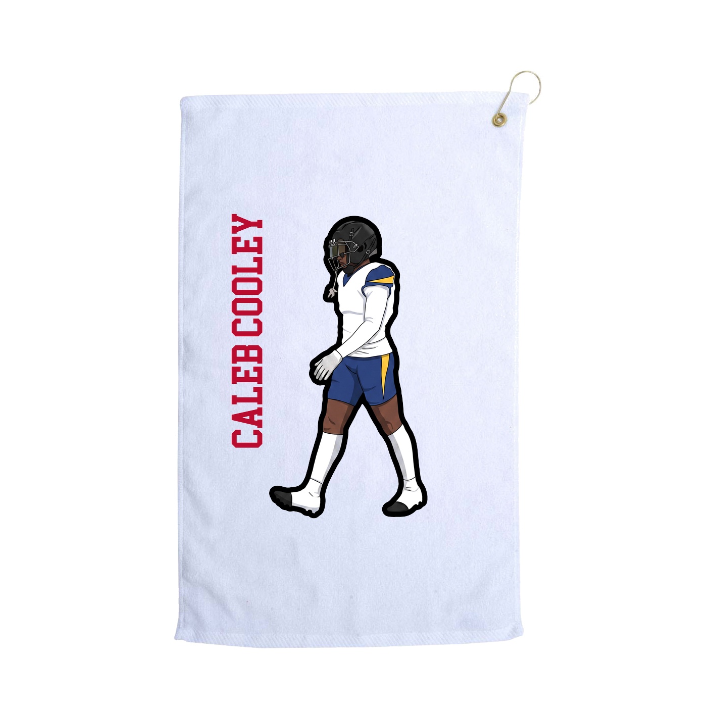 Golf Towel — Name Vertical in White
