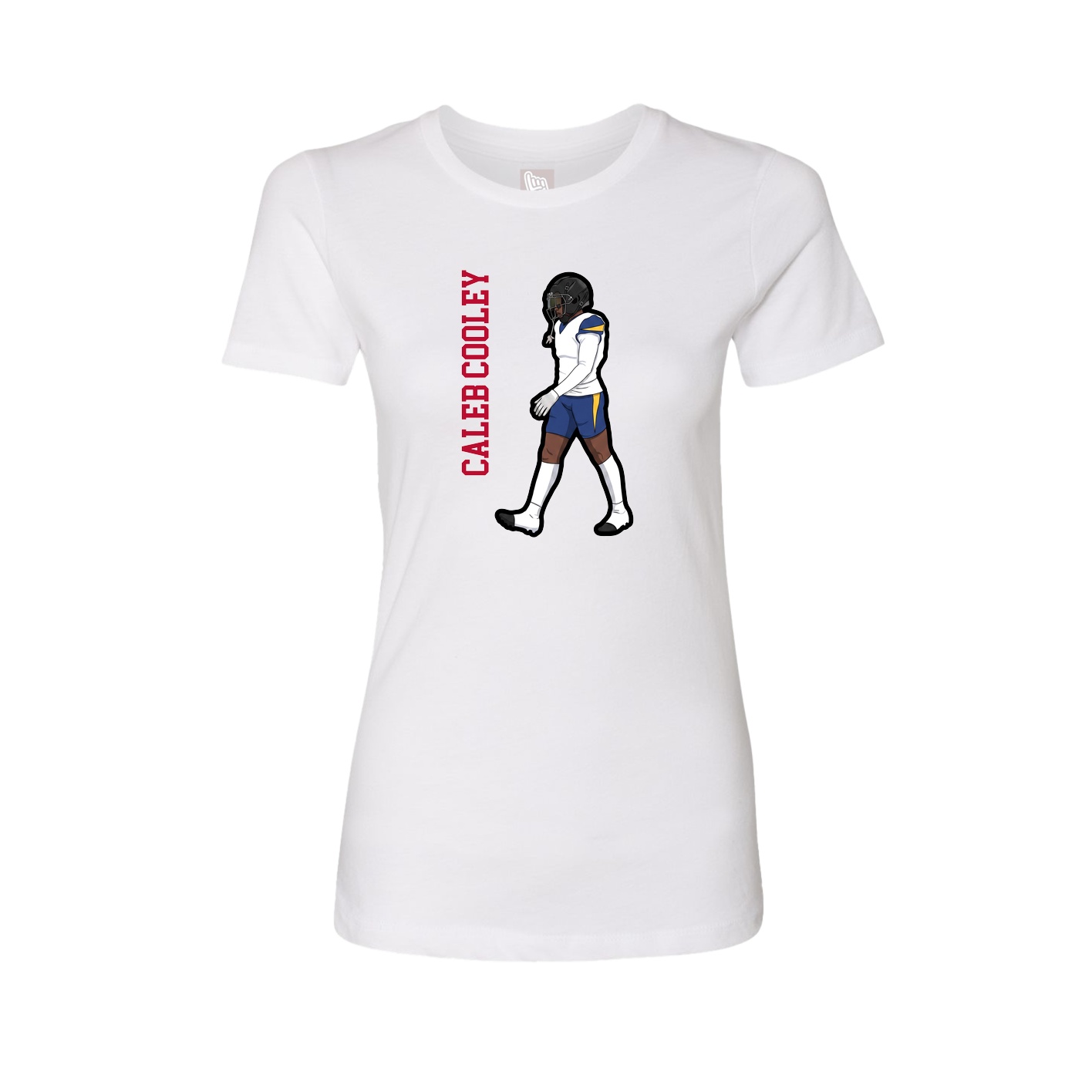 Fitted Women's Tee — Name Vertical in White