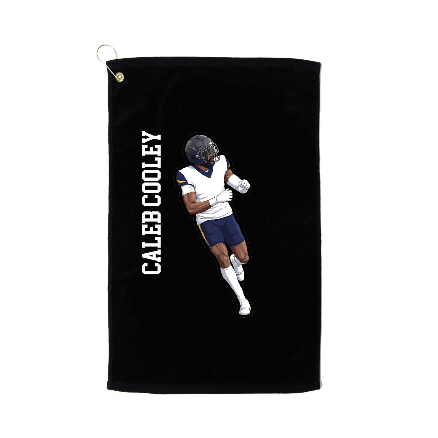 Golf Towel — Name Vertical in Black