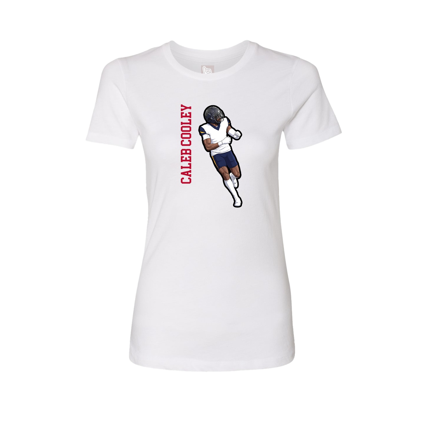 Fitted Women's Tee — Name Vertical in White
