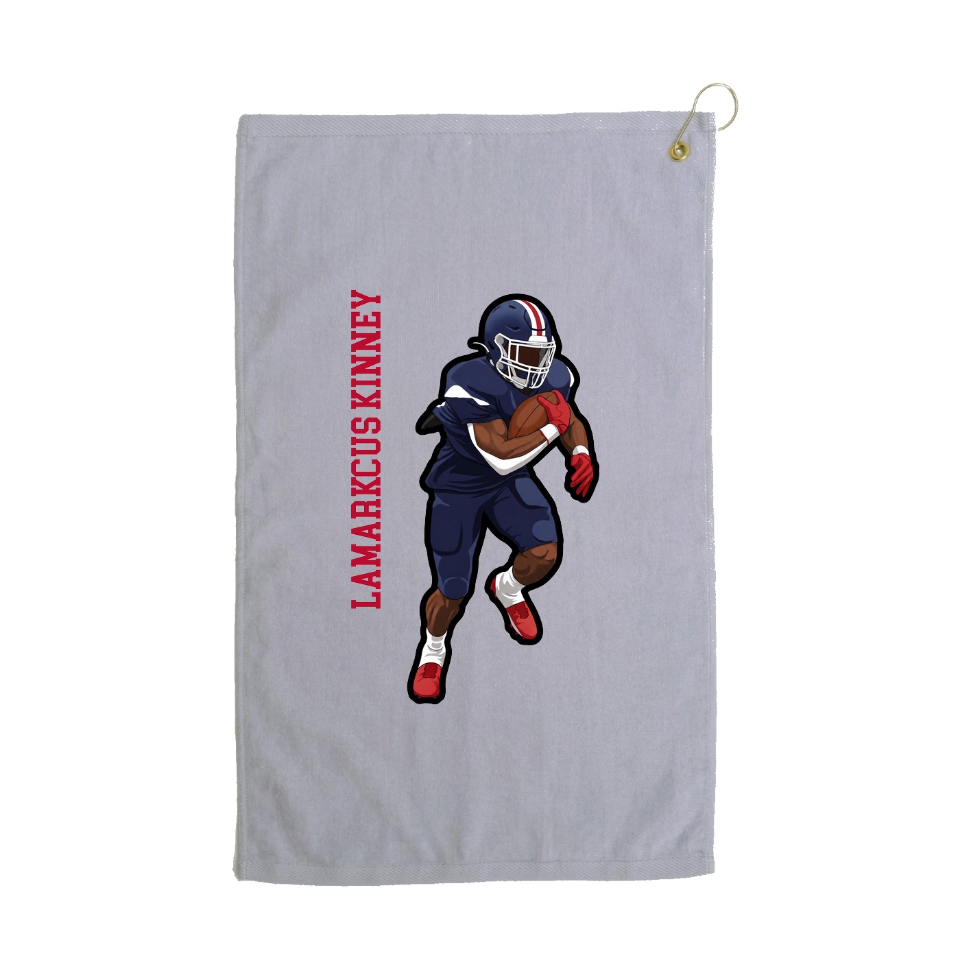 Golf Towel — Name Vertical in Grey