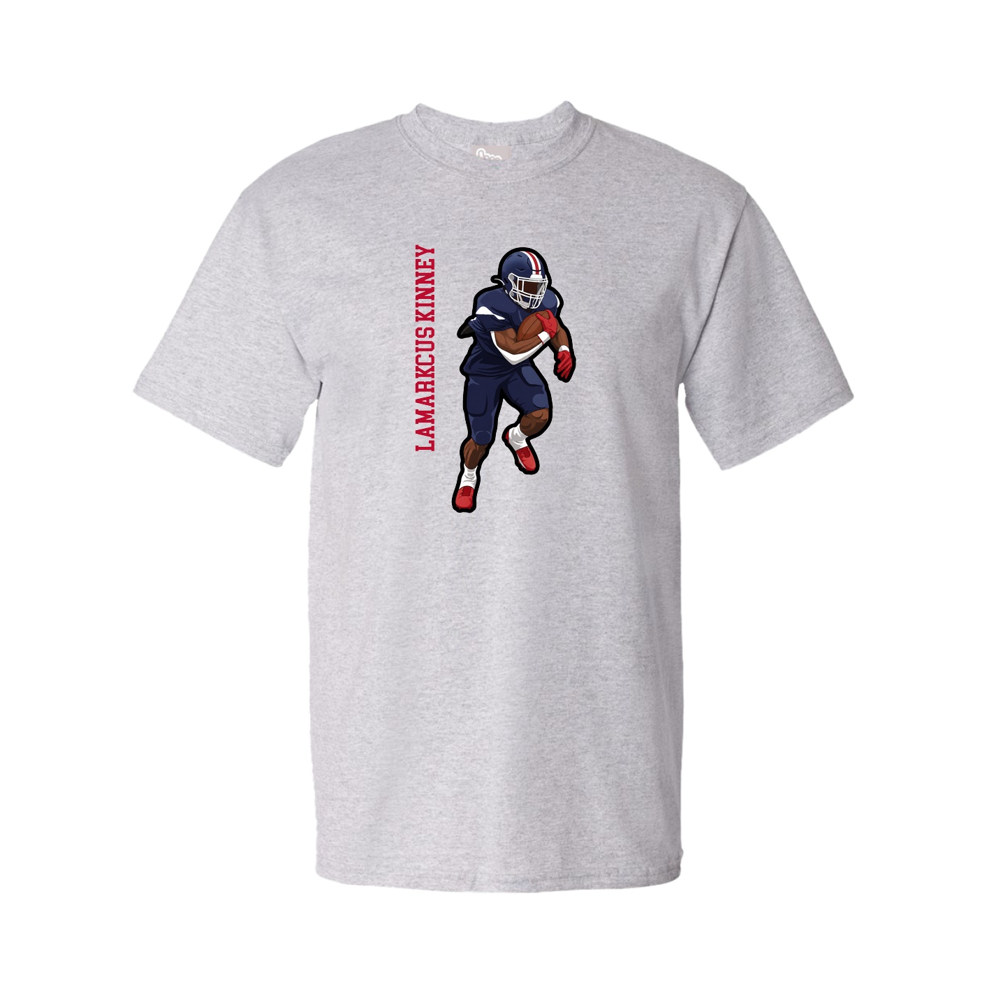 Youth Tee — Name Vertical in Grey