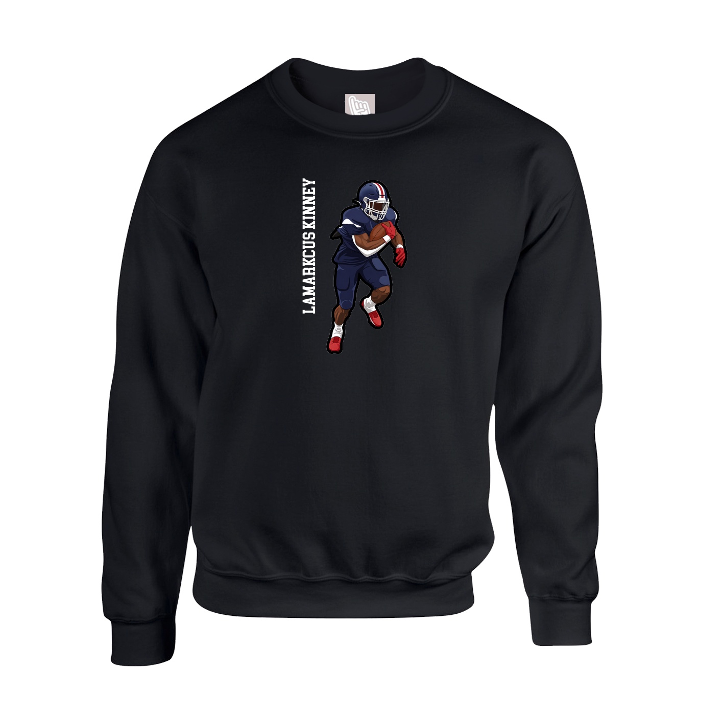 Fleece Crew — Name Vertical in Black