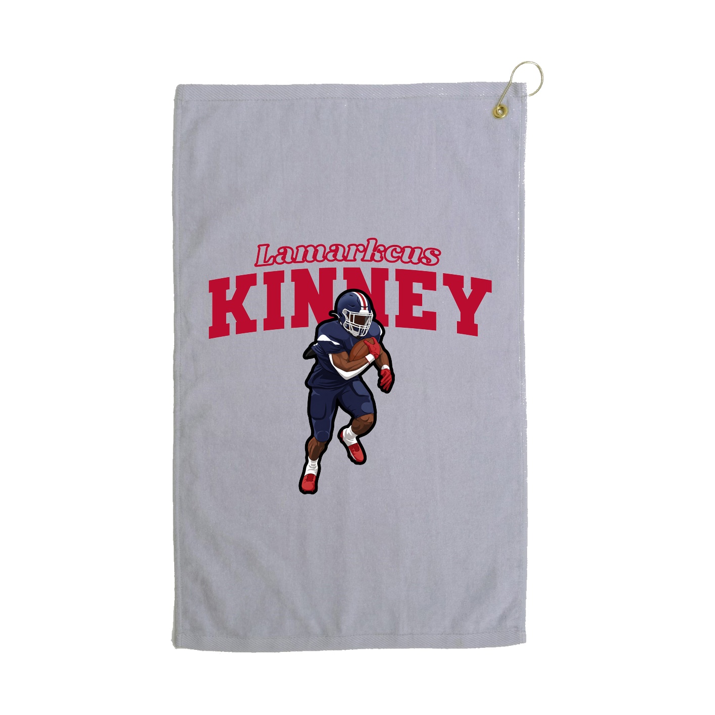 Golf Towel — Name Arch in Grey