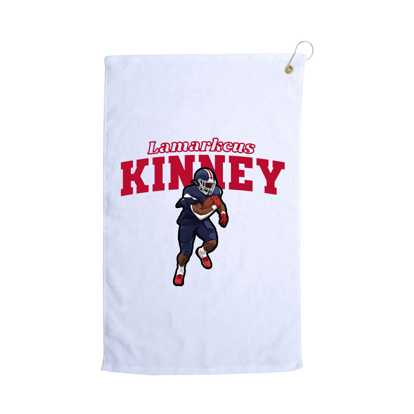 Golf Towel — Name Arch in White