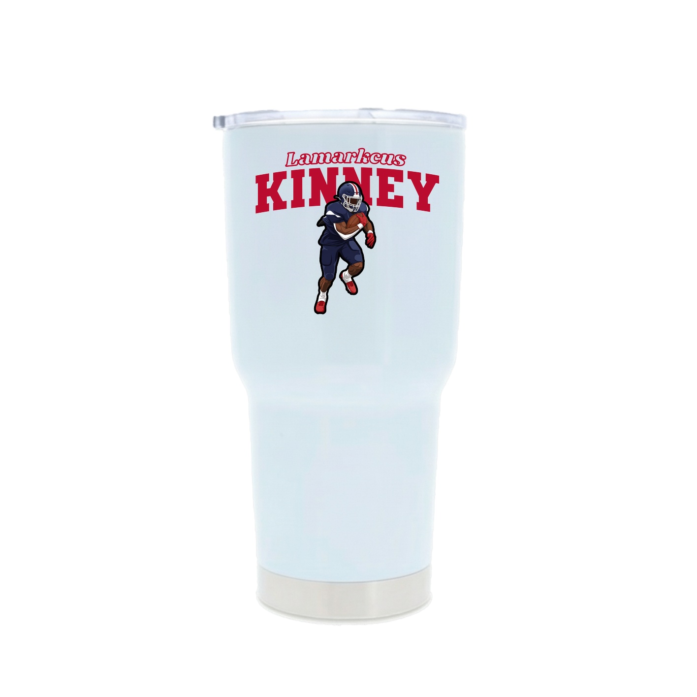 30oz Stainless Steel Tumbler — Name Arch in White