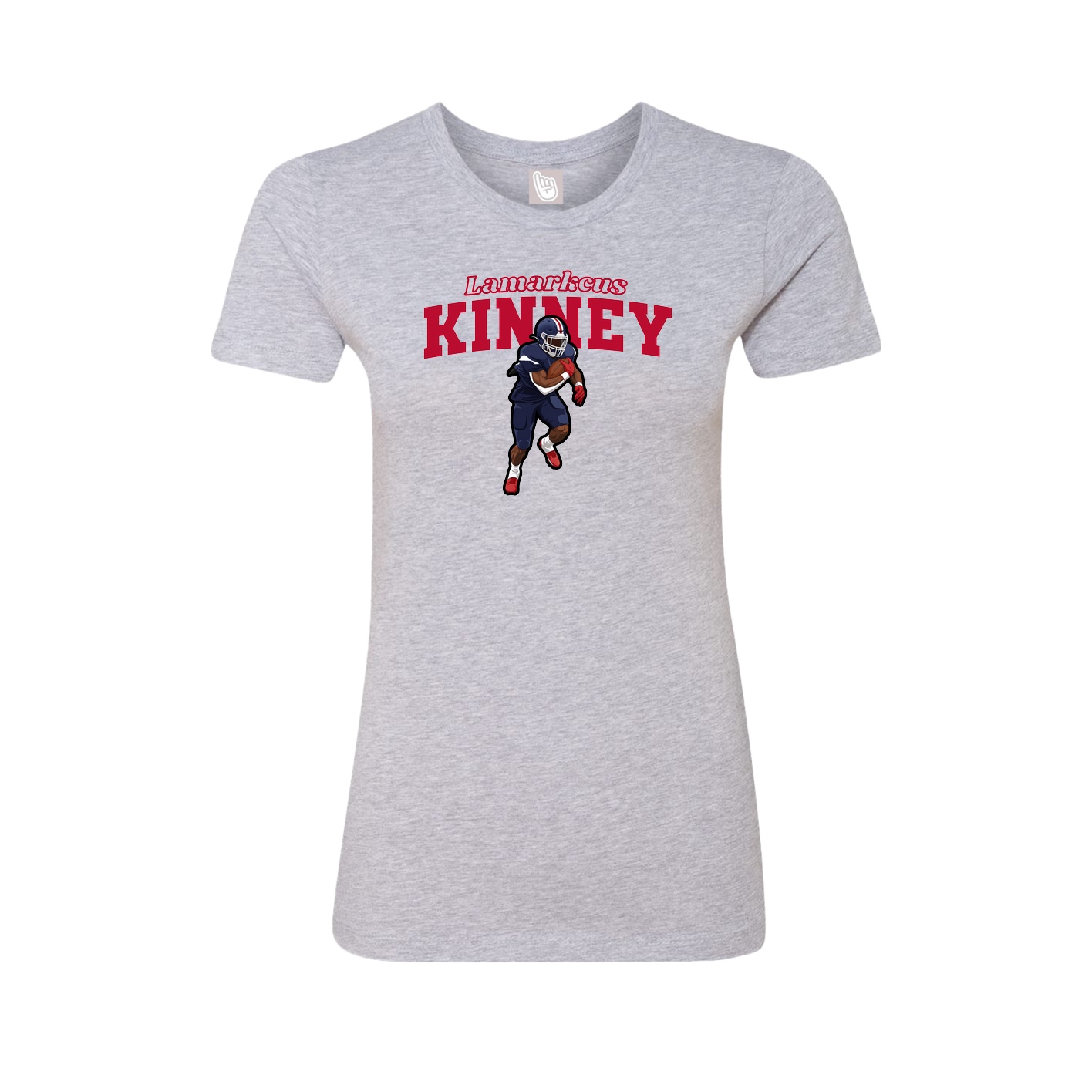 Fitted Women's Tee — Name Arch in Grey
