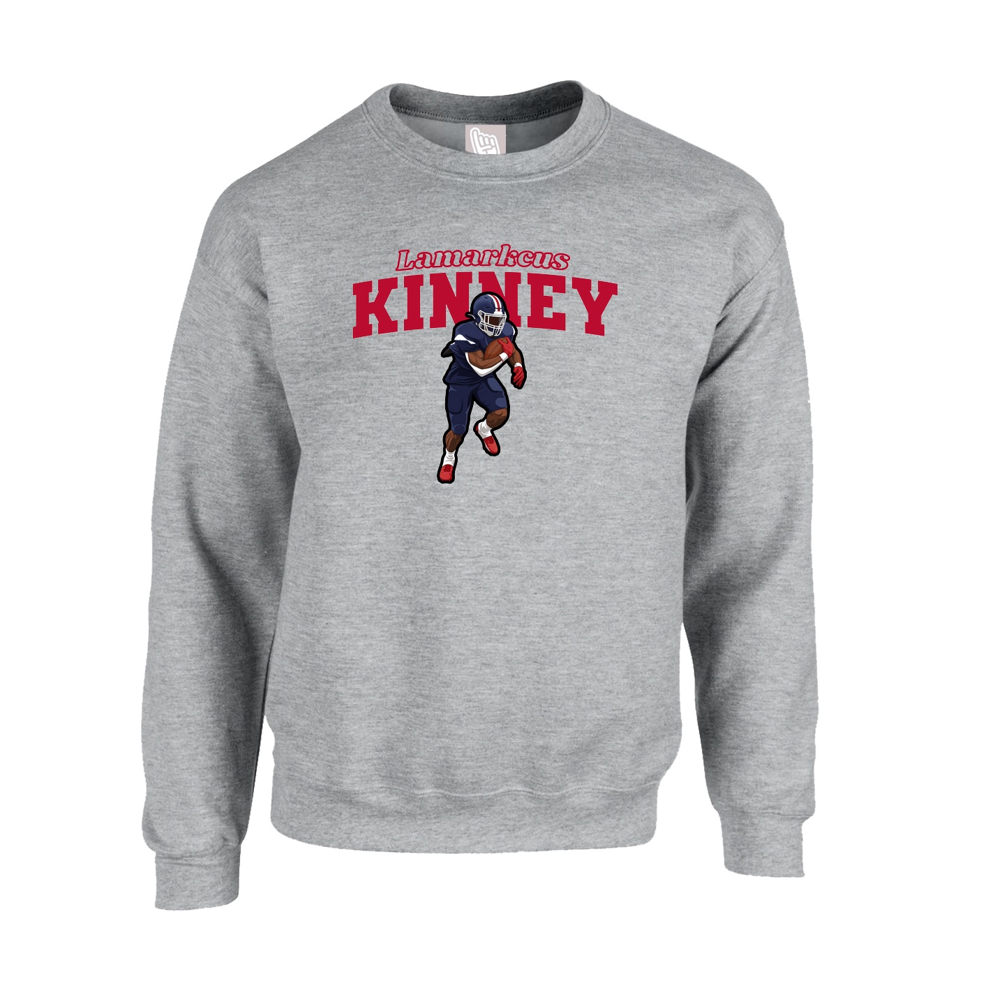 Fleece Crew — Name Arch in Grey