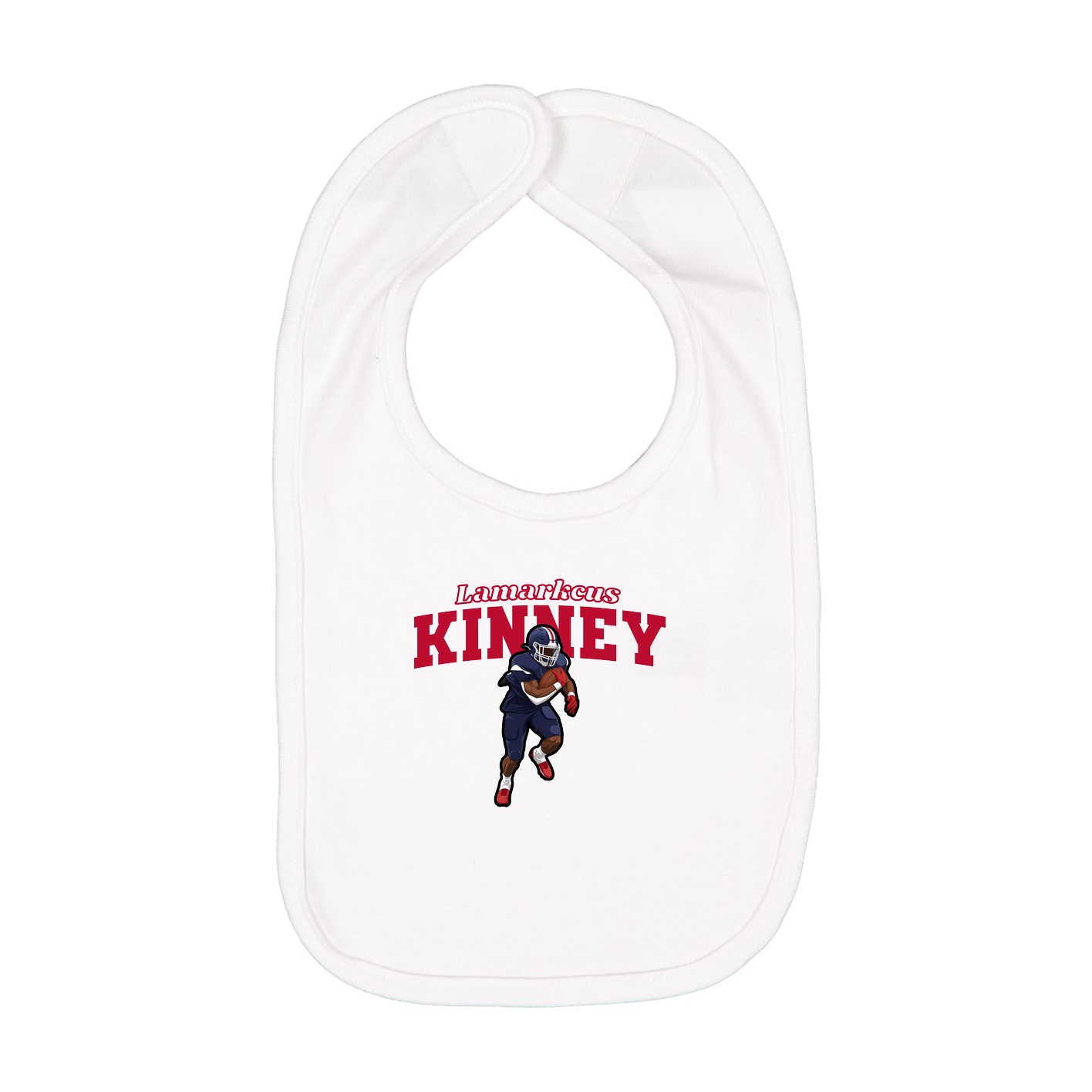 Infant Bib — Name Arch in White