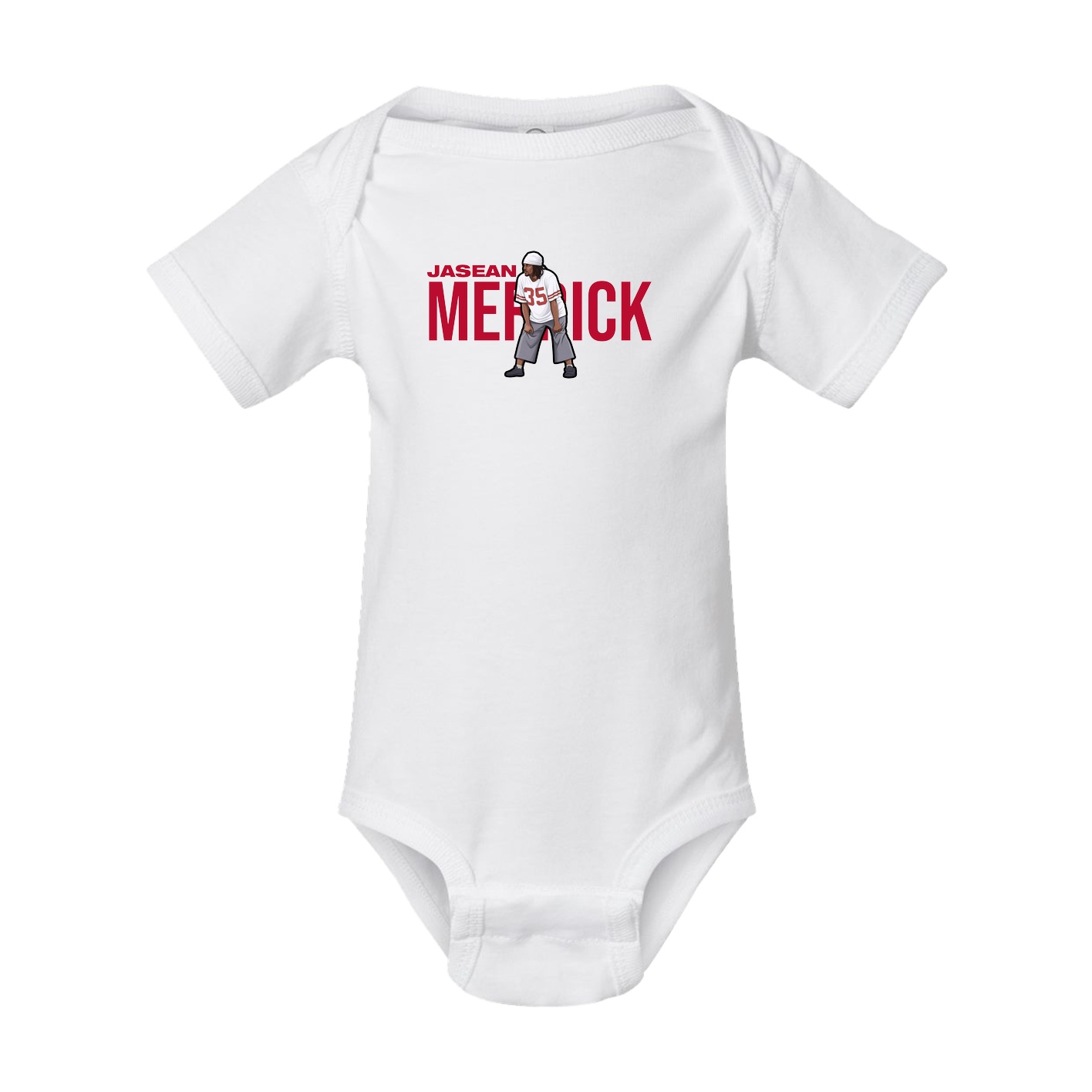 Baby Onesie — Player Name in White
