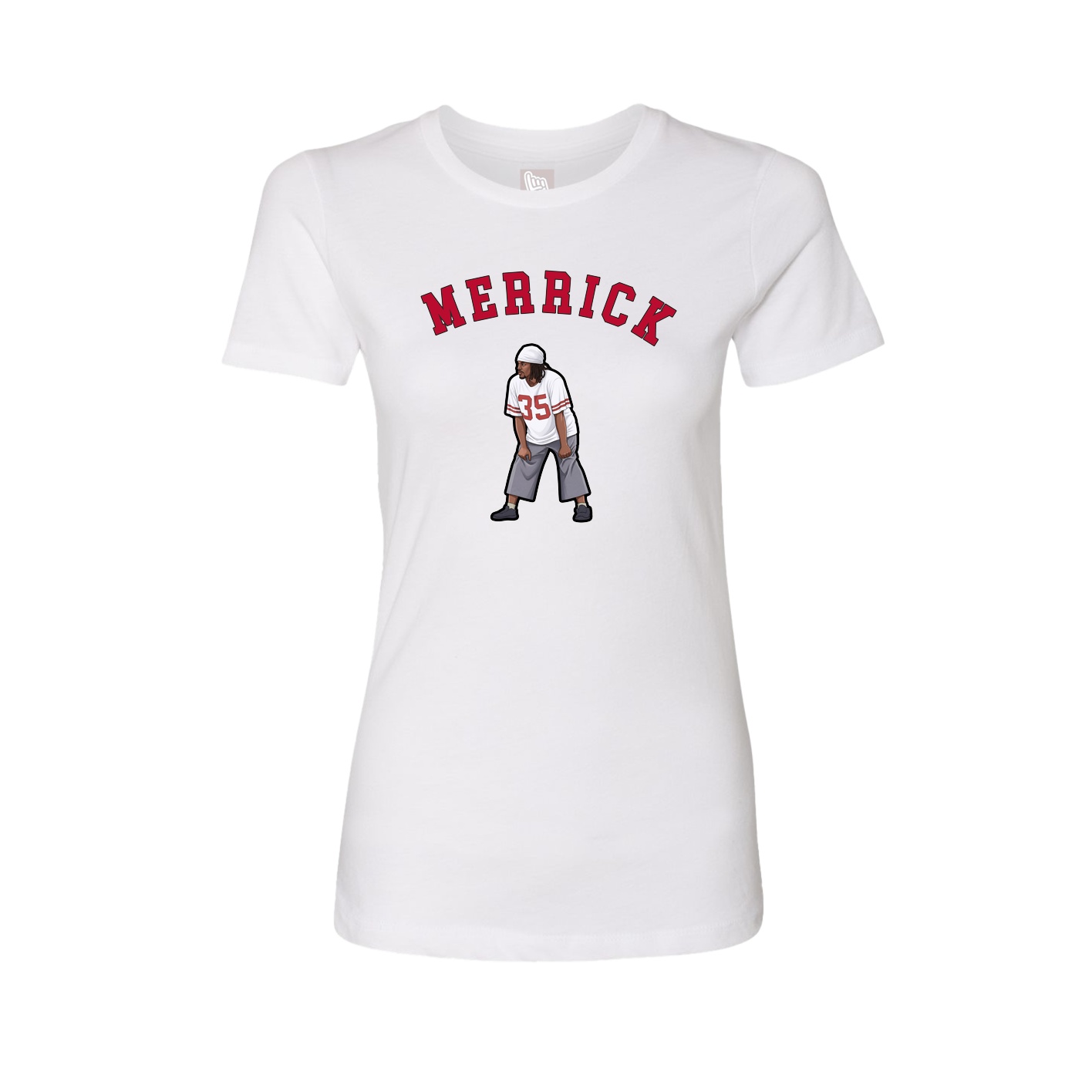 Fitted Women's Tee — Shirsey Arch in White