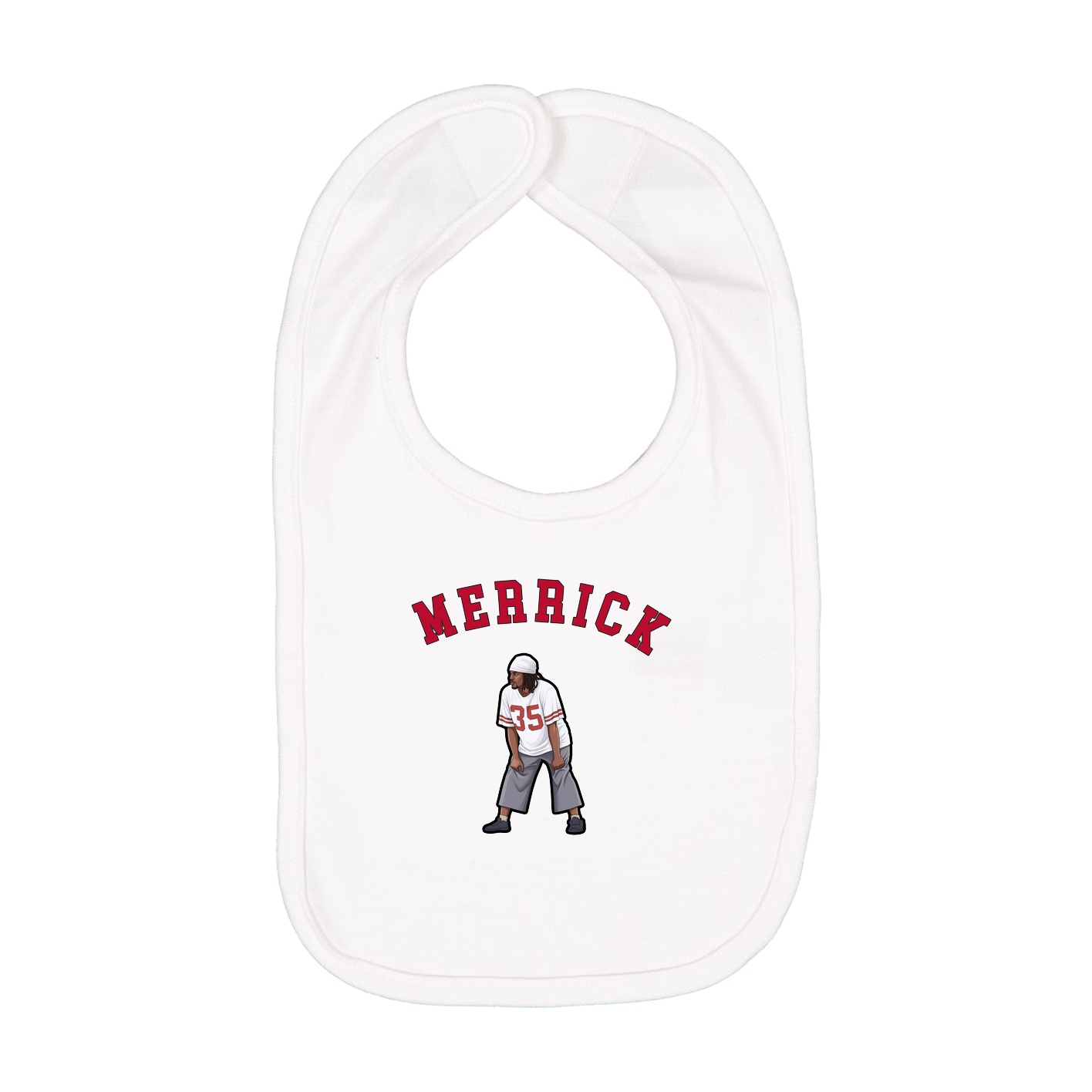 Infant Bib — Shirsey Arch in White