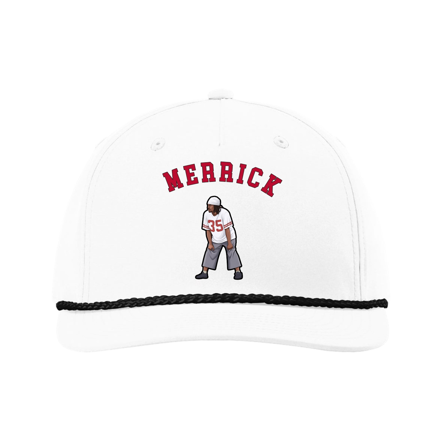 Five-Panel Classic Rope Cap — Shirsey Arch in White