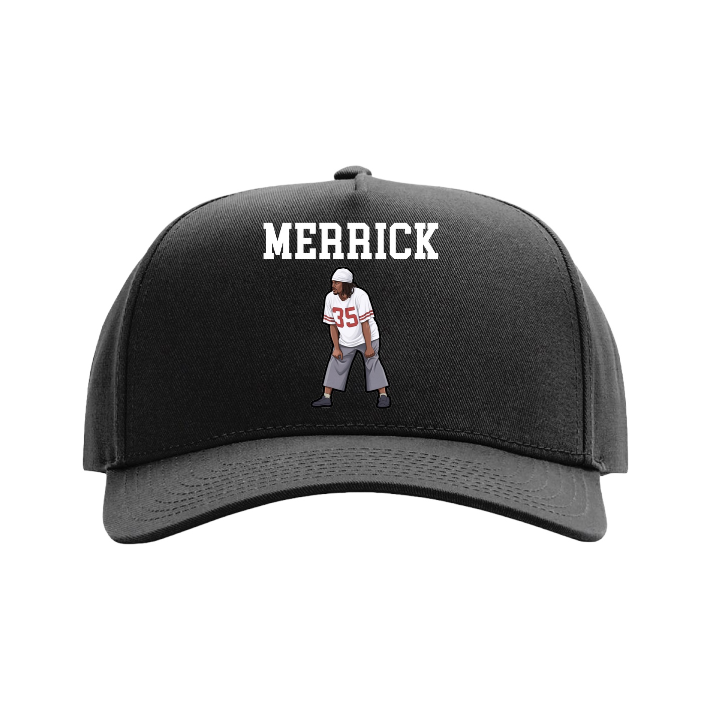 Full Fabric Five-Panel Champ Cap — Shirsey in Black