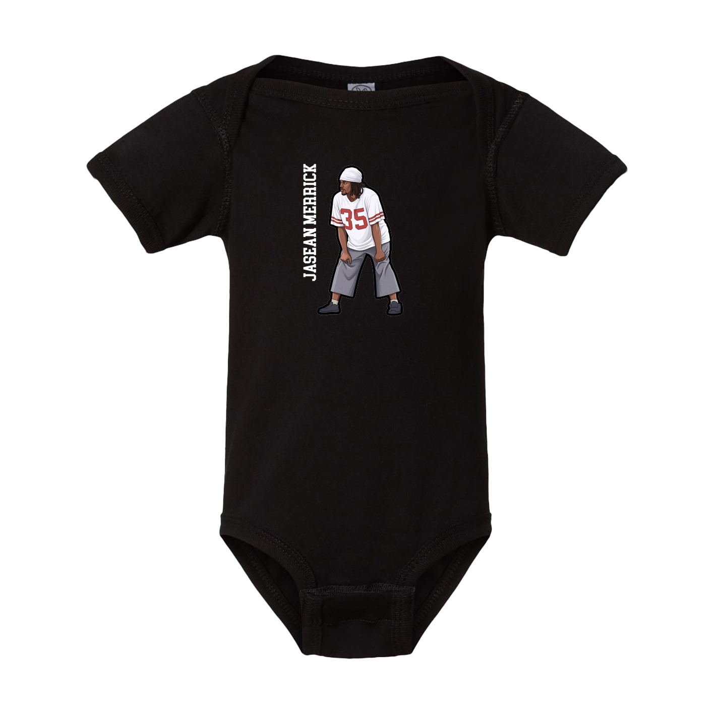 Baby Onesie — Name Vertical in Black