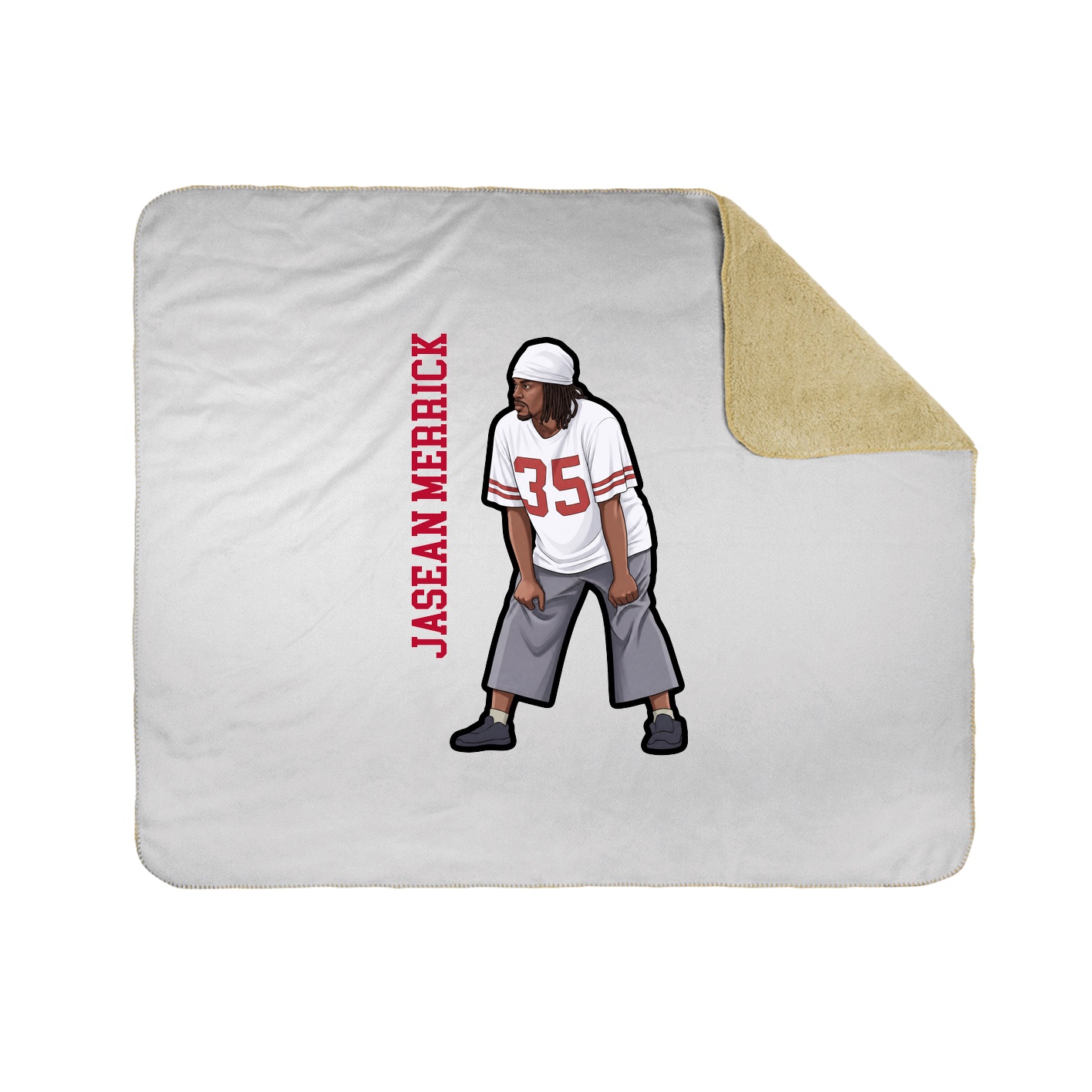 Throw Blanket — Name Vertical in White