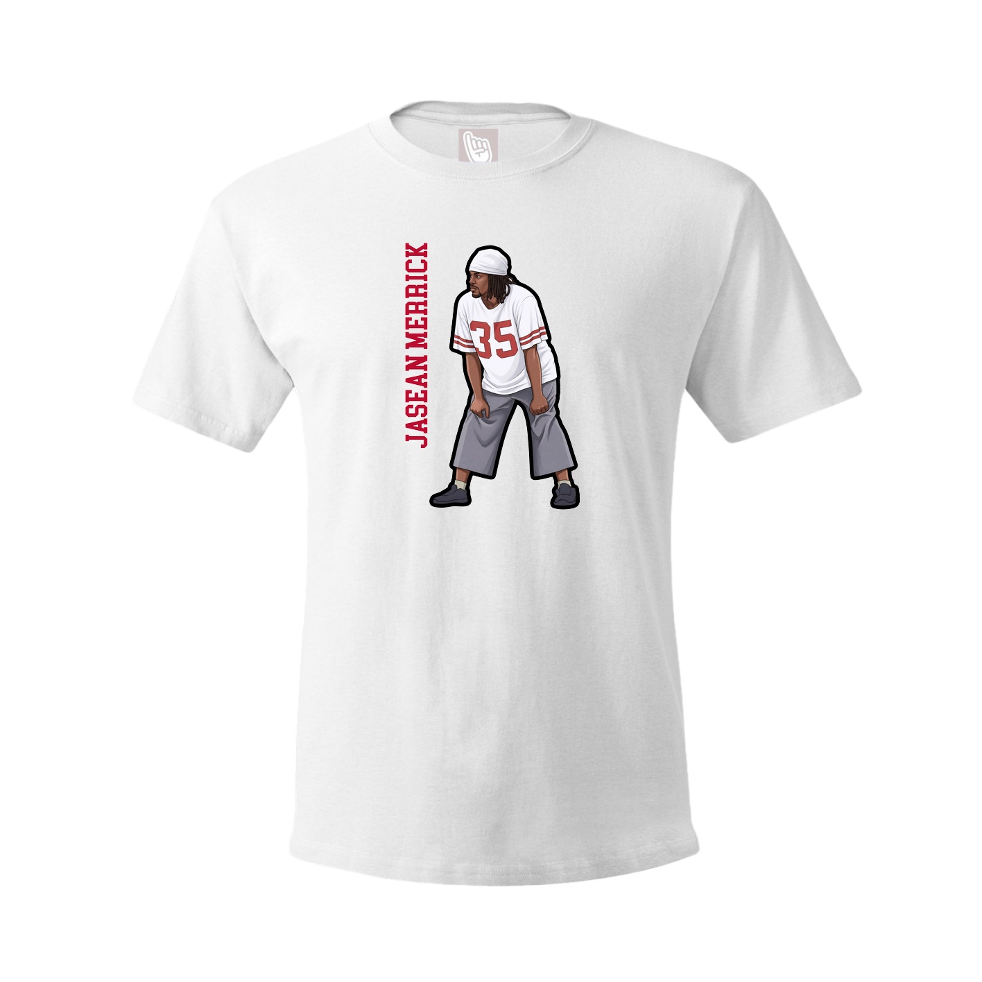 Youth Tee — Name Vertical in White