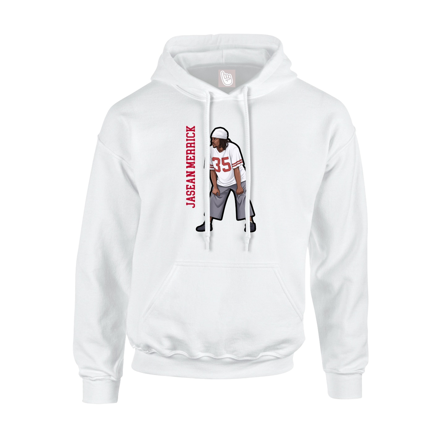 Youth Hoodie — Name Vertical in White