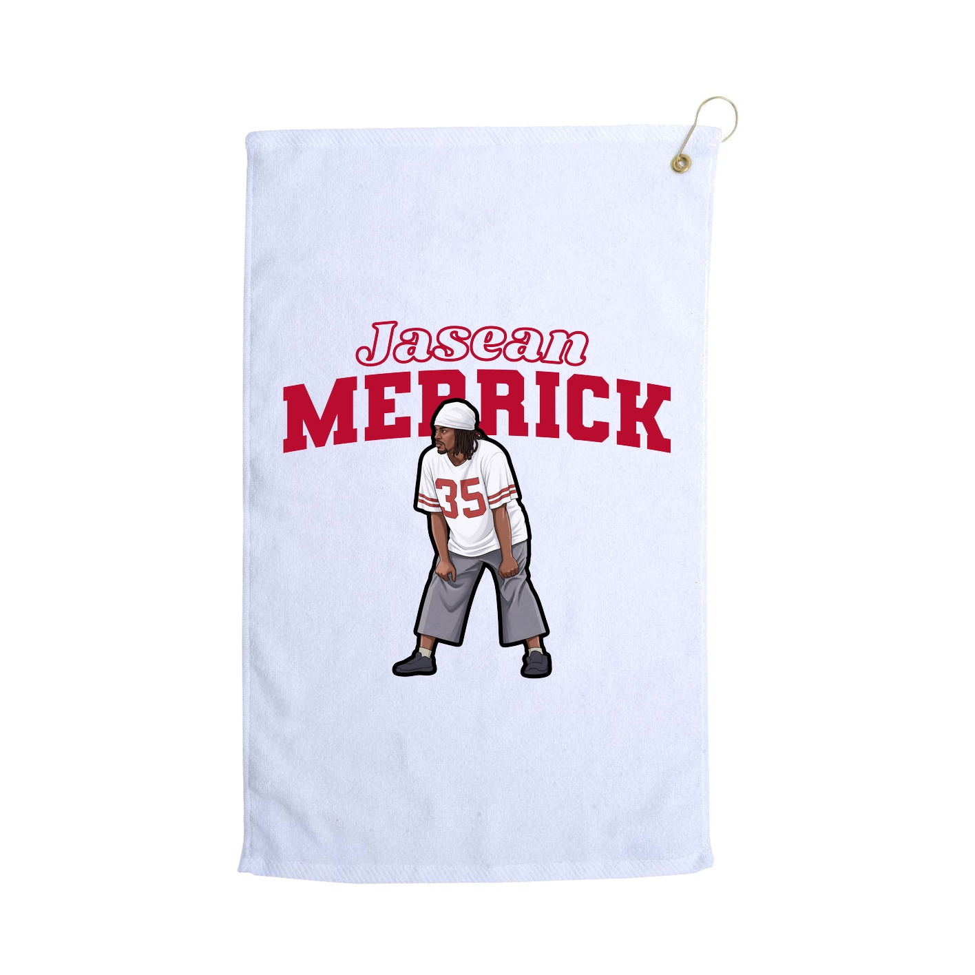 Golf Towel — Name Arch in White