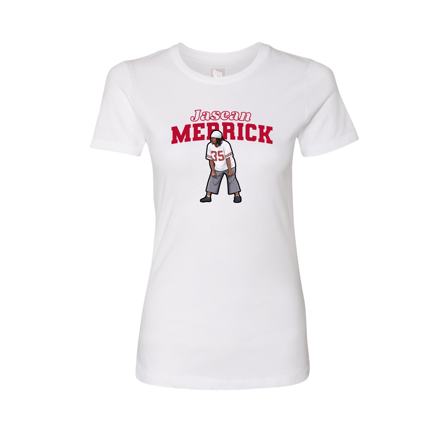 Fitted Women's Tee — Name Arch in White