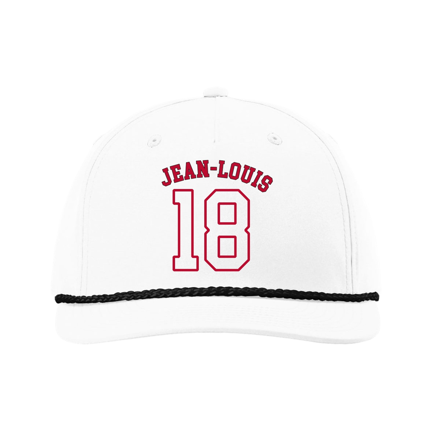 Five-Panel Classic Rope Cap — Shirsey Arch in White