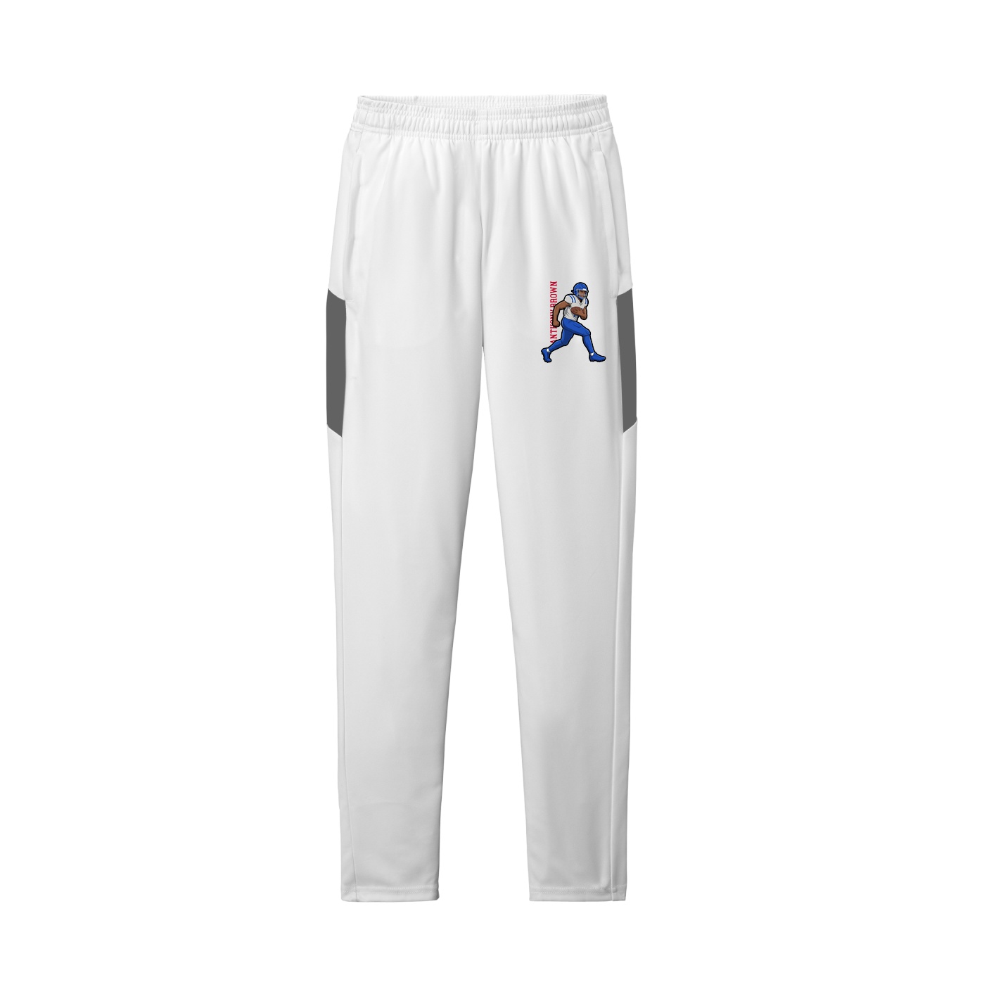 Team Travel Pant — Name Vertical in White/Grey