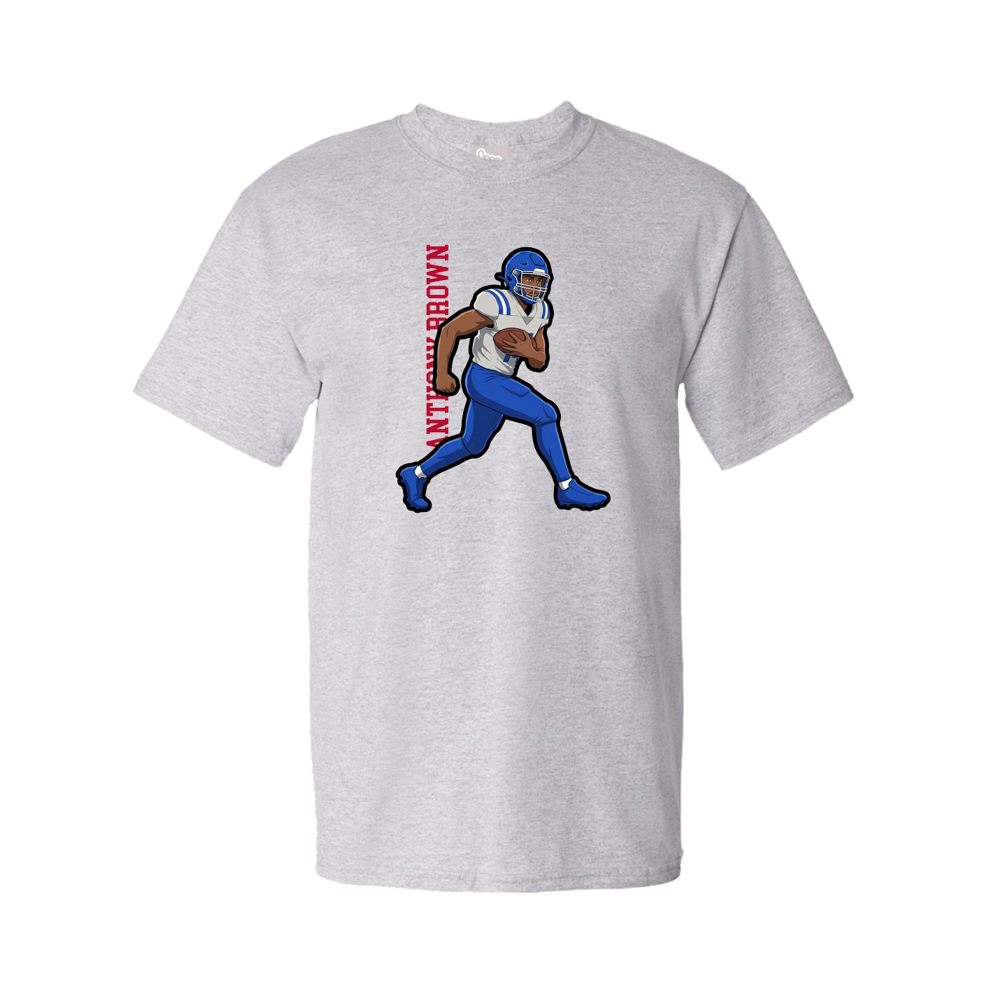 Youth Tee — Name Vertical in Grey
