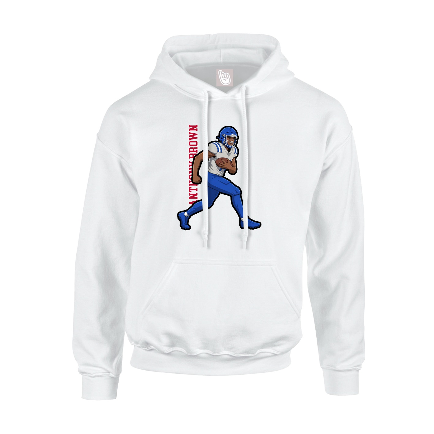 Youth Hoodie — Name Vertical in White
