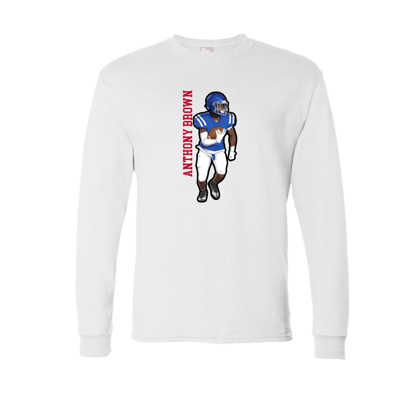Long Sleeve Tee — Name Vertical in White