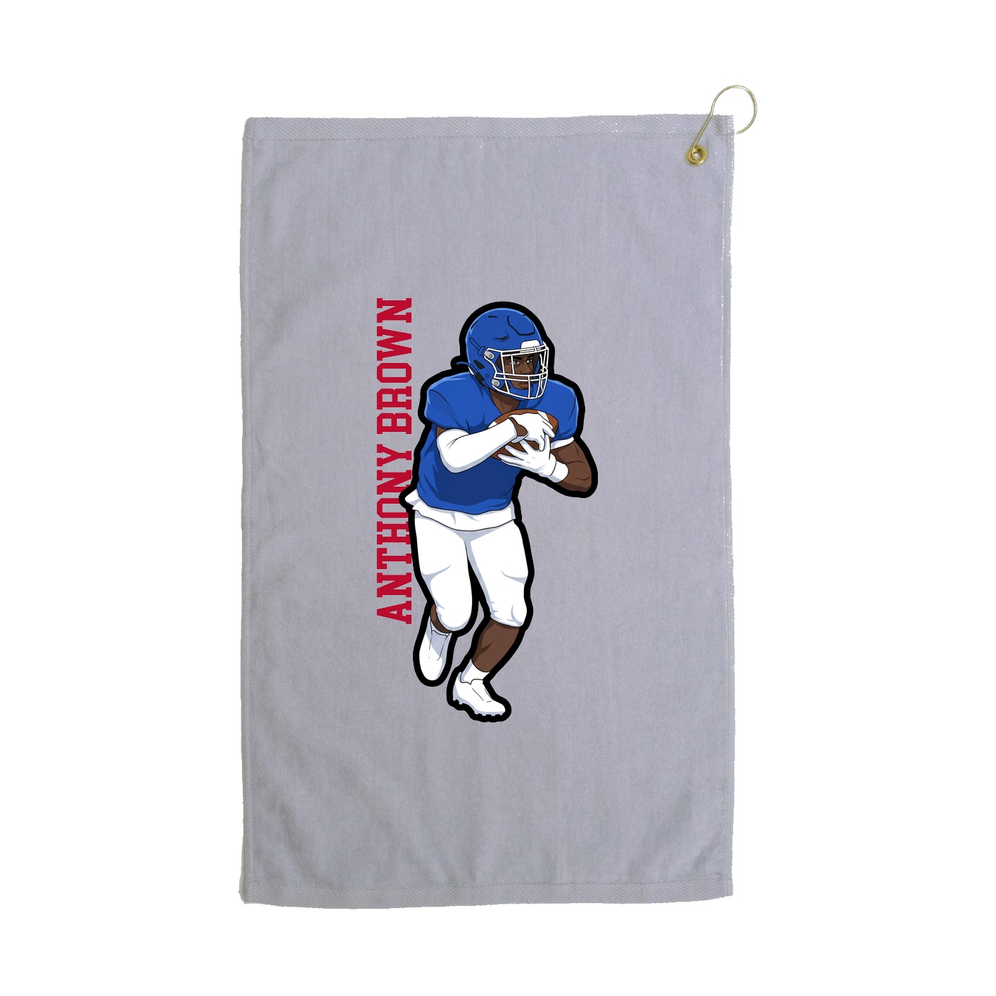 Golf Towel — Name Vertical in Grey