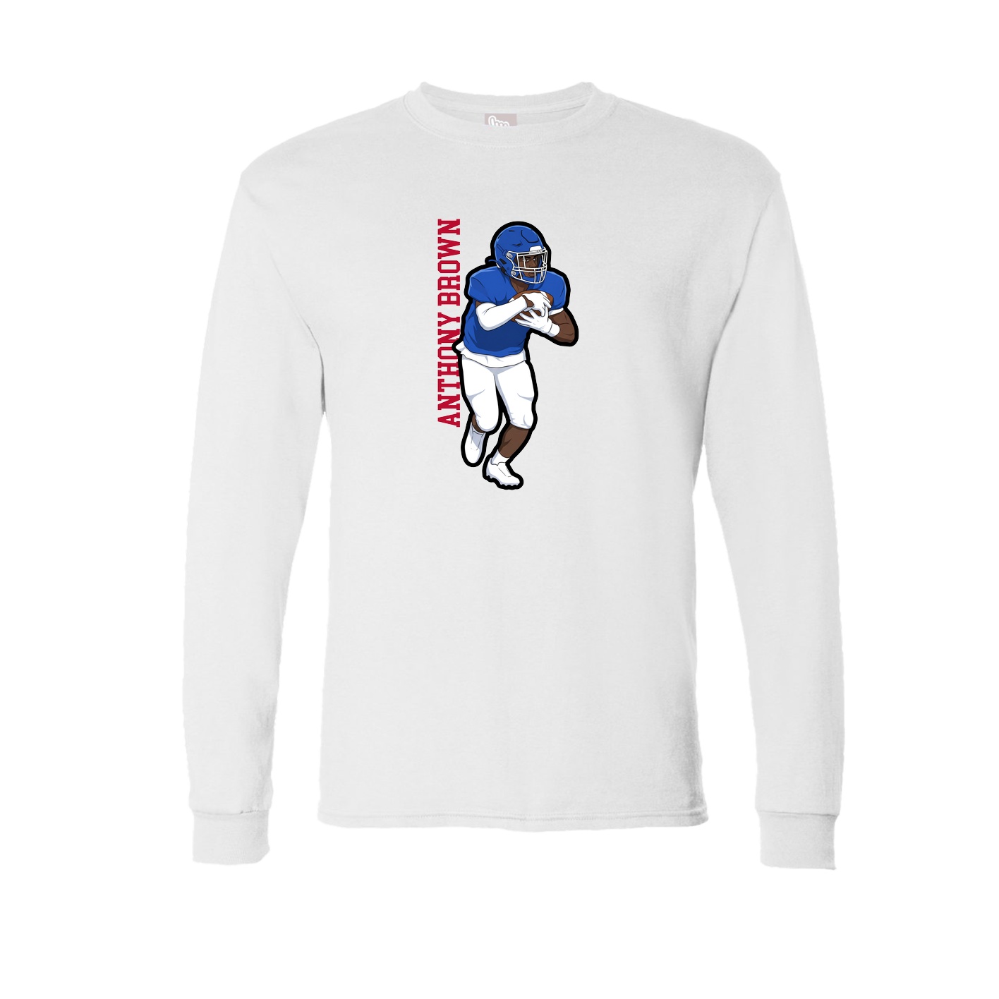 Long Sleeve Tee — Name Vertical in White