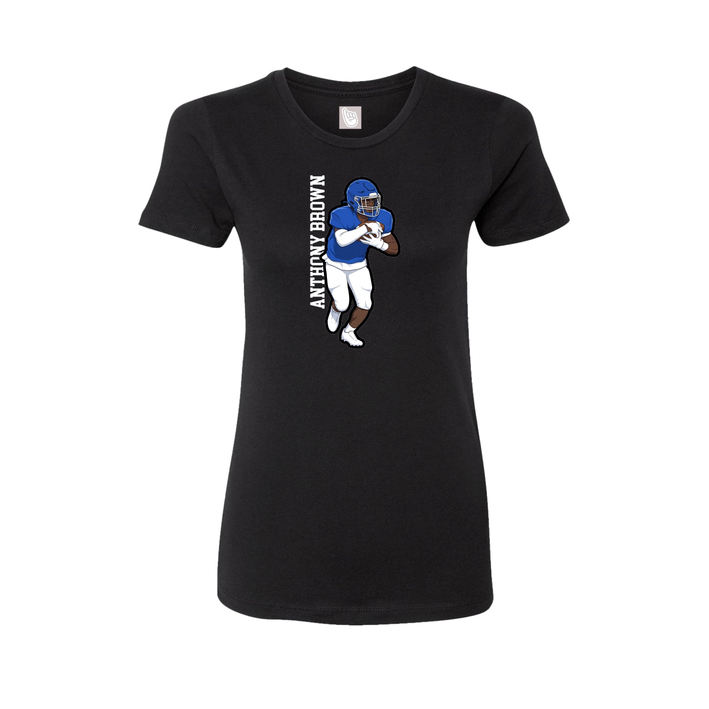 Fitted Women's Tee — Name Vertical in Black