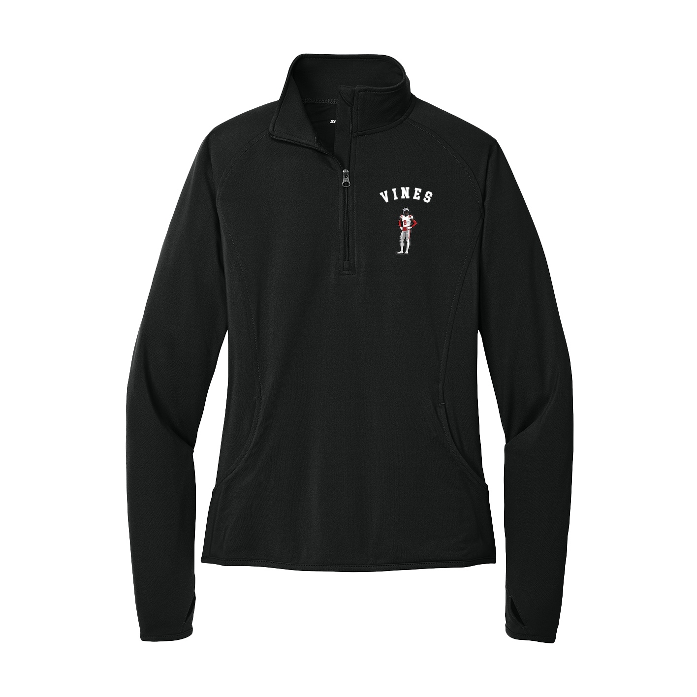 Women's Q-Zip Pullover — Shirsey Arch in Black