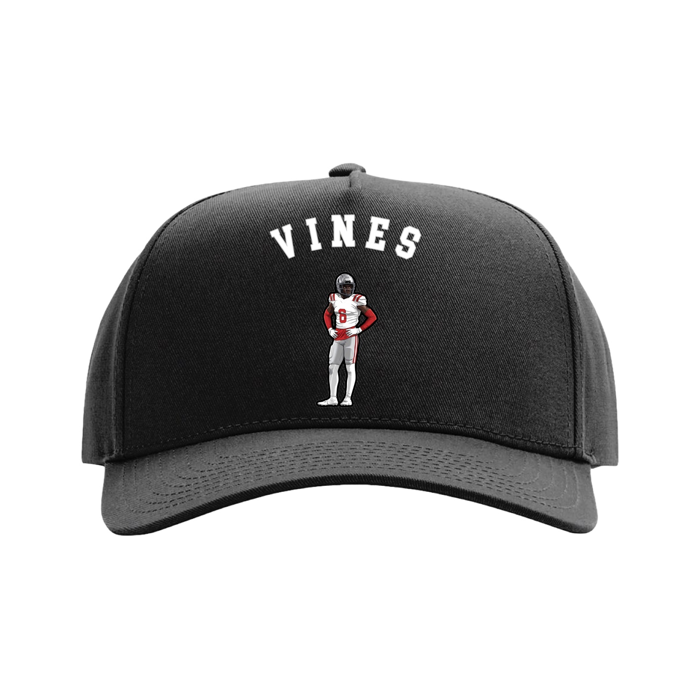 Full Fabric Five-Panel Champ Cap — Shirsey Arch in Black