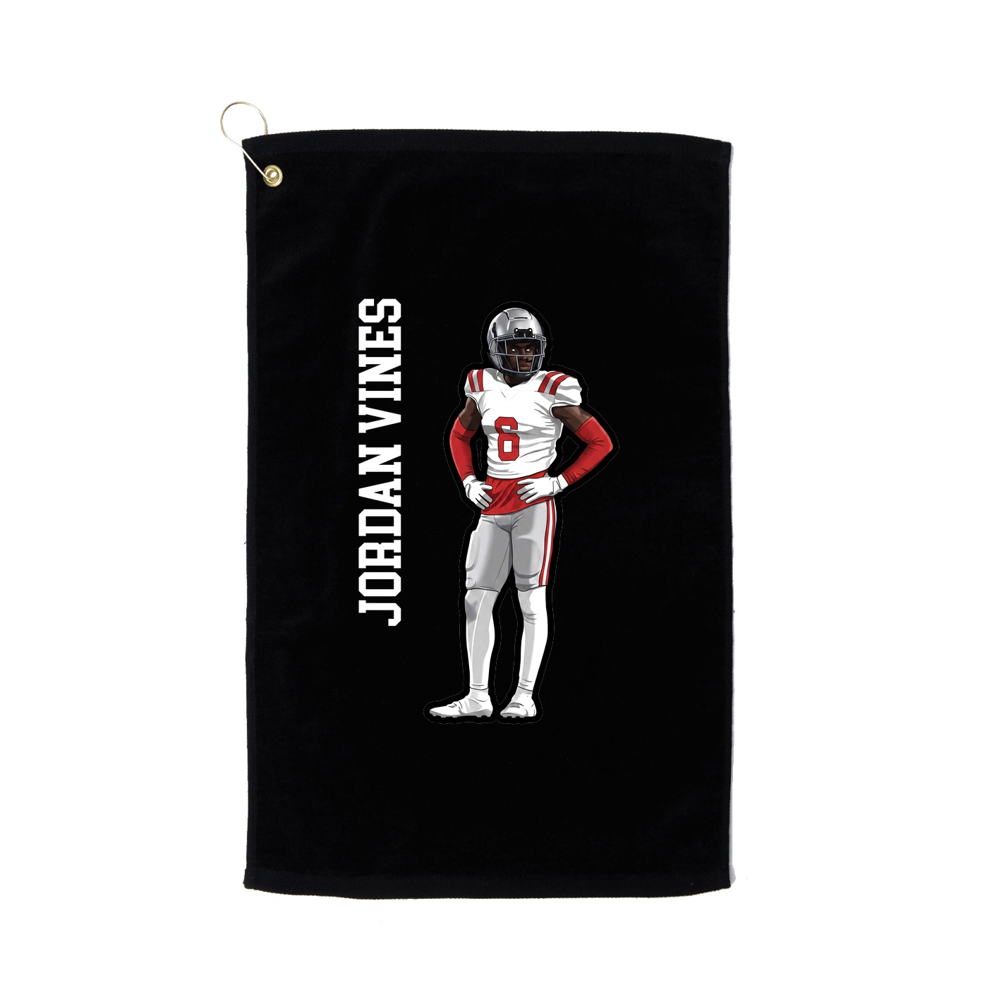 Golf Towel — Name Vertical in Black