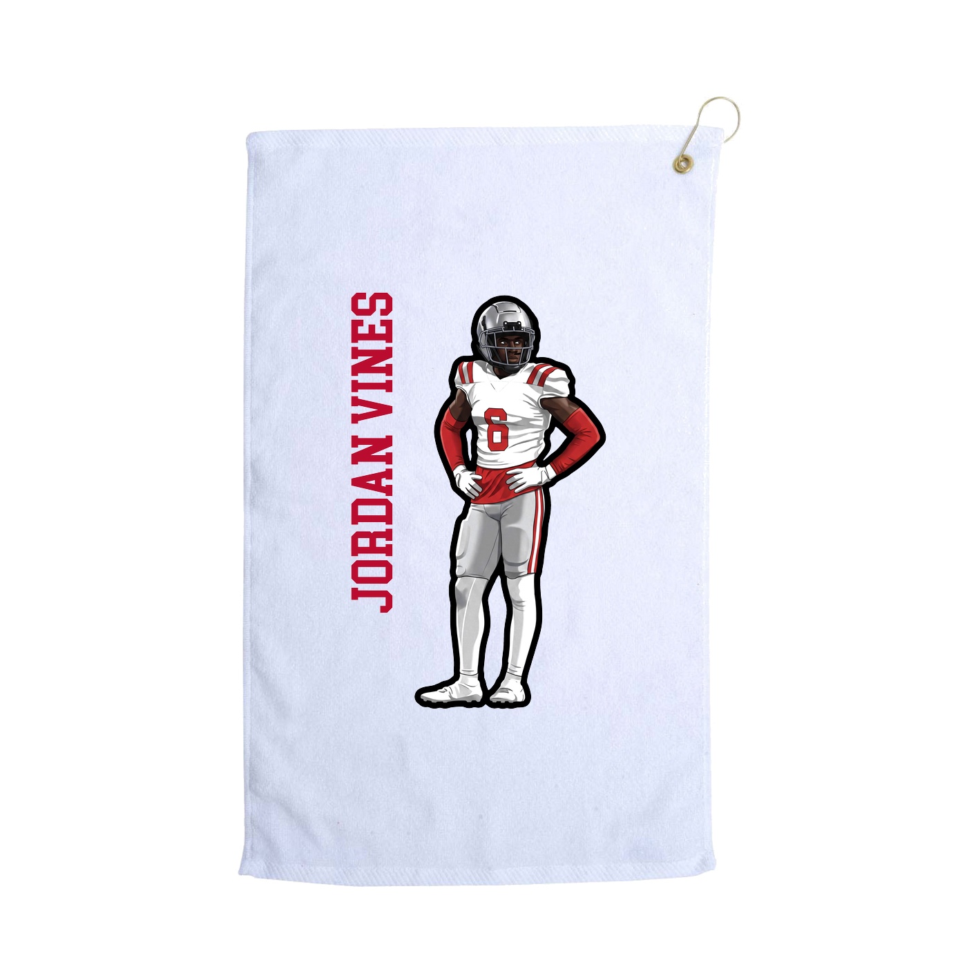 Golf Towel — Name Vertical in White